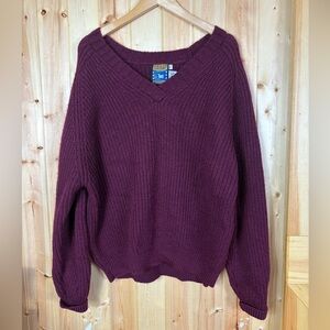 Great Northern knitters mens V-Neck Pullover Sweater Wool Size 42 Canada Chunky